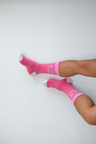 Socks: Pink and White