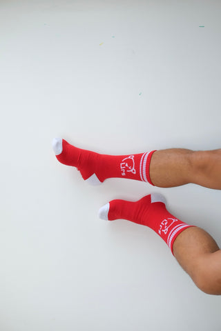 Socks: Red and White