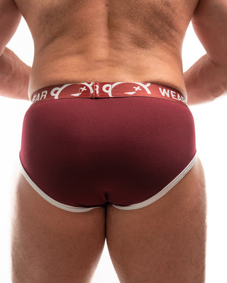 URS Wearbear burgundy UnderwUrs Briefs - Roomy Big and Tall Mens Underwear - gay bear