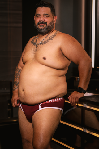 URS Wearbear burgundy UnderwUrs Briefs - Roomy Big and Tall Mens Underwear - gay bear